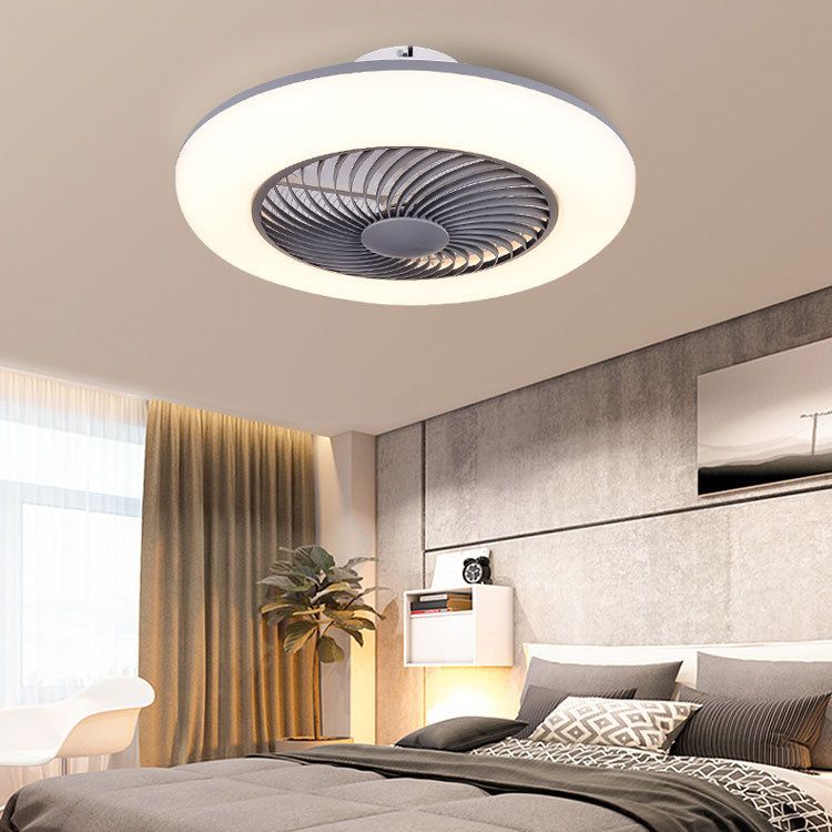 Runde Lüfterleuchte Deckenleuchte Makkaron Acryl -Esszimmer LED Semi Flush Light