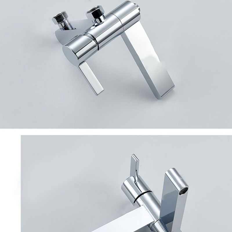 Contemporary Chrome Bath Faucet Trim Swivel Wall Mounted with Hand Shower