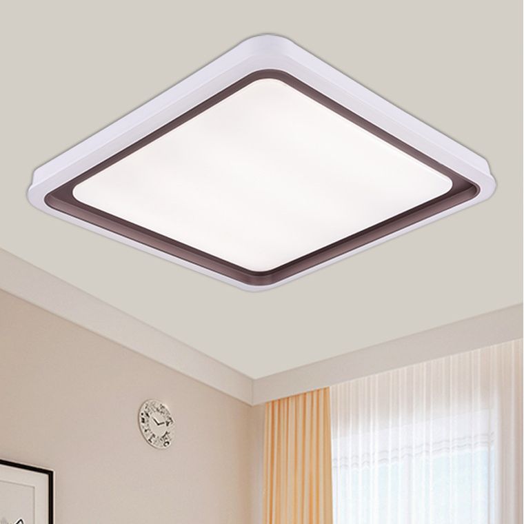 Acrylic Geometric Shaped Ceiling Lighting Simple Coffee and White LED Flush Mount Light