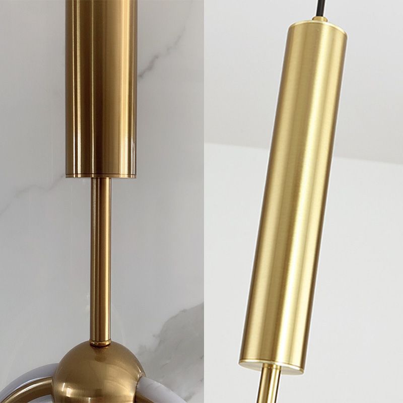 Gouden cirkelvormige led hanglamp in moderne eenvoud smeedijzeren hangende lamp met siliconen schaduw