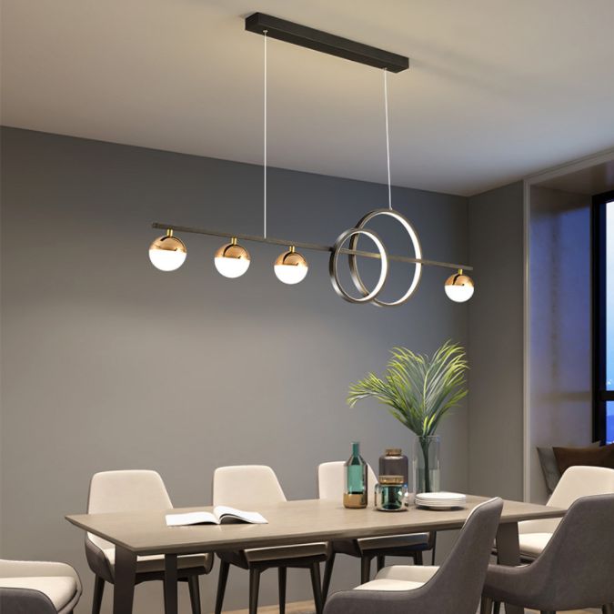 Modern Pendant Chandelier Linear Island Lighting Hanging Island Lights Glass Island Pendants