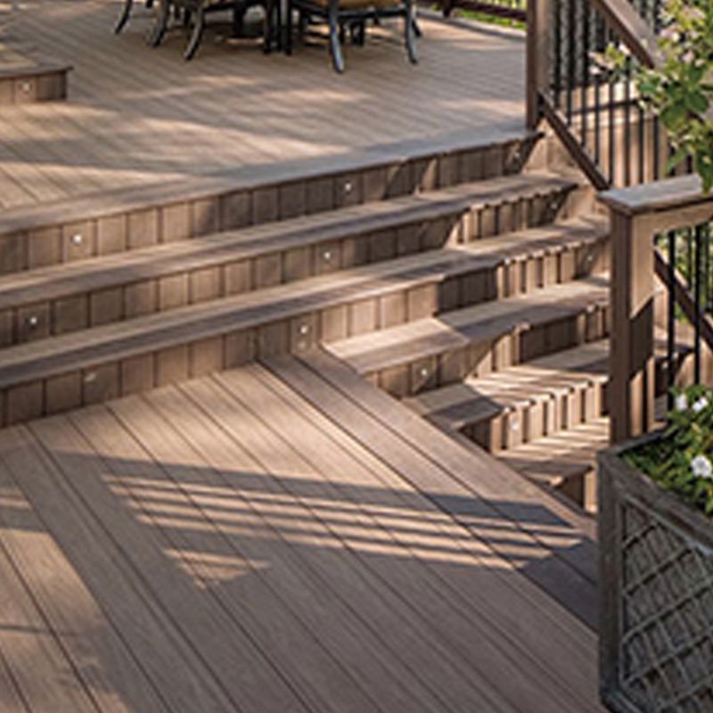 Composite Deck Plank Solid Color Wire Brushed Deck Tiles for Outdoor