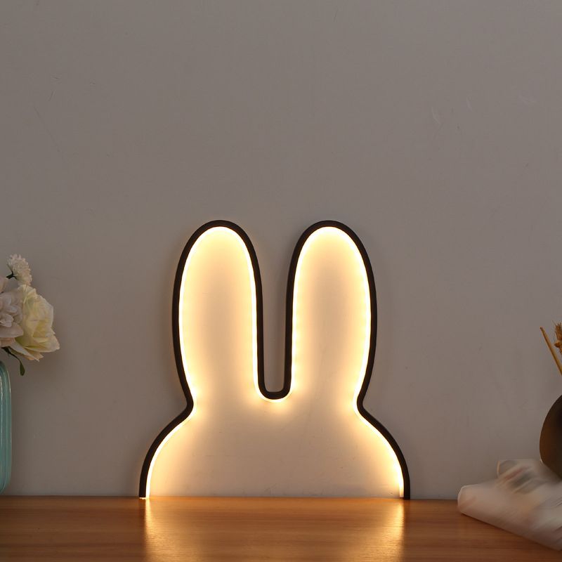 Rabbit Shaped Wall Night Light Cartoon USB Charging LED Wall Sconce