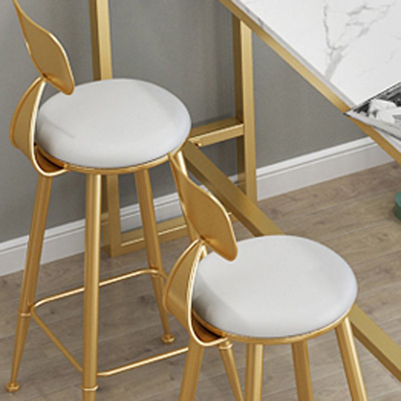 Glam Style 1/2/3 Pieces Bar Table Set Rectangle Bar Table with Metal High Stools for Home