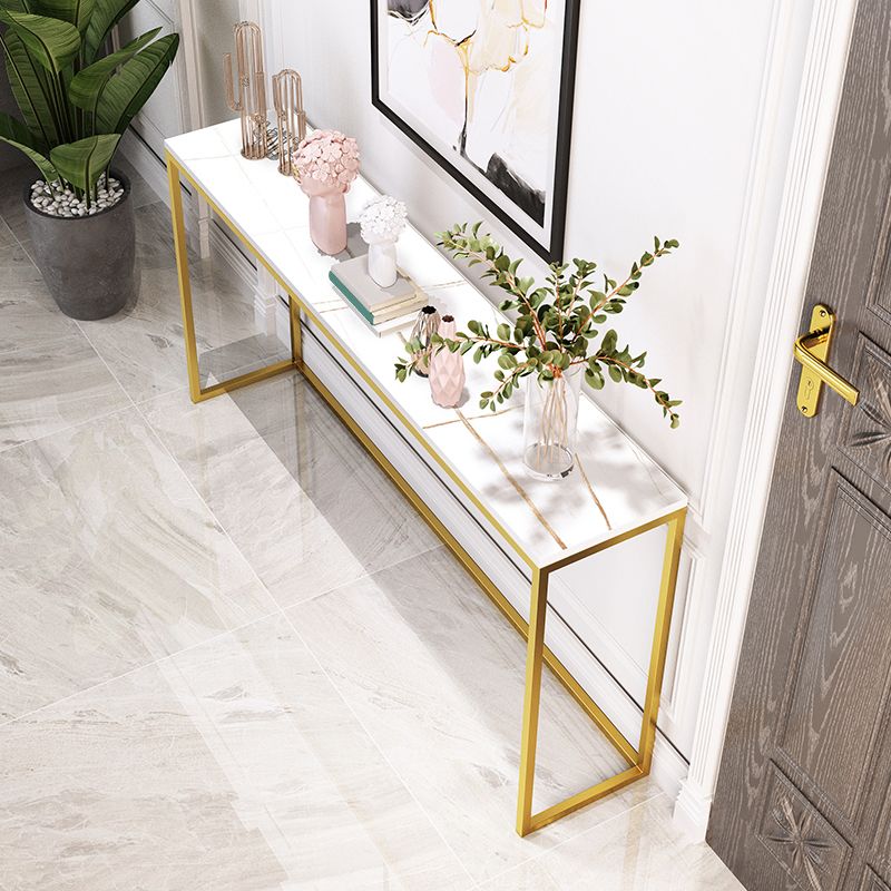 29.53" Tall Glam Console Table Stain Resistant Accent Table with 1 Shelf