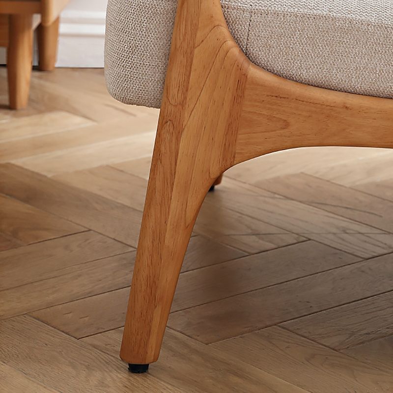 Rubberwood Arm Chair Synthetic Square Arms Chair, 28.34" Wide