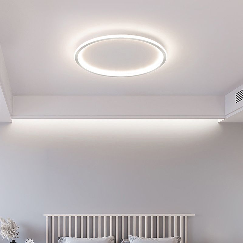 Anillo de aluminio LED empotrado montaje en techo estilo moderno 1 luz montaje empotrado luces