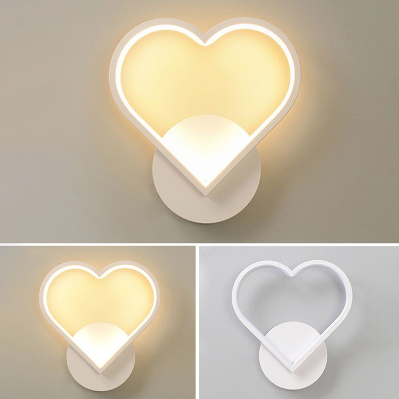 Wit geometrische LED -wandlamp in moderne eenvoud Smeedijzeren wandonderdelen met acrylschaduw