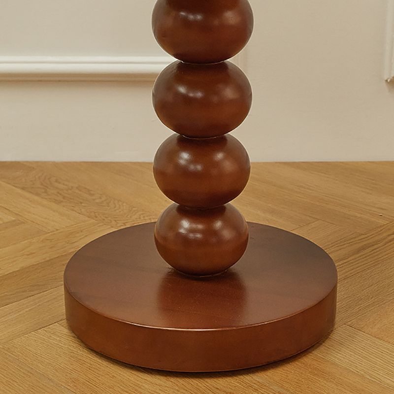 Round Solid Wood Side Table Scandinavian 20" Tall Pedestal End Table