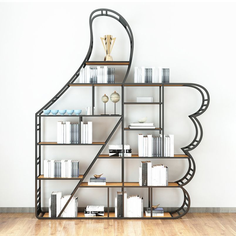 Geometric Shelf Bookcase Modern Metal Bookshelf for Home Office