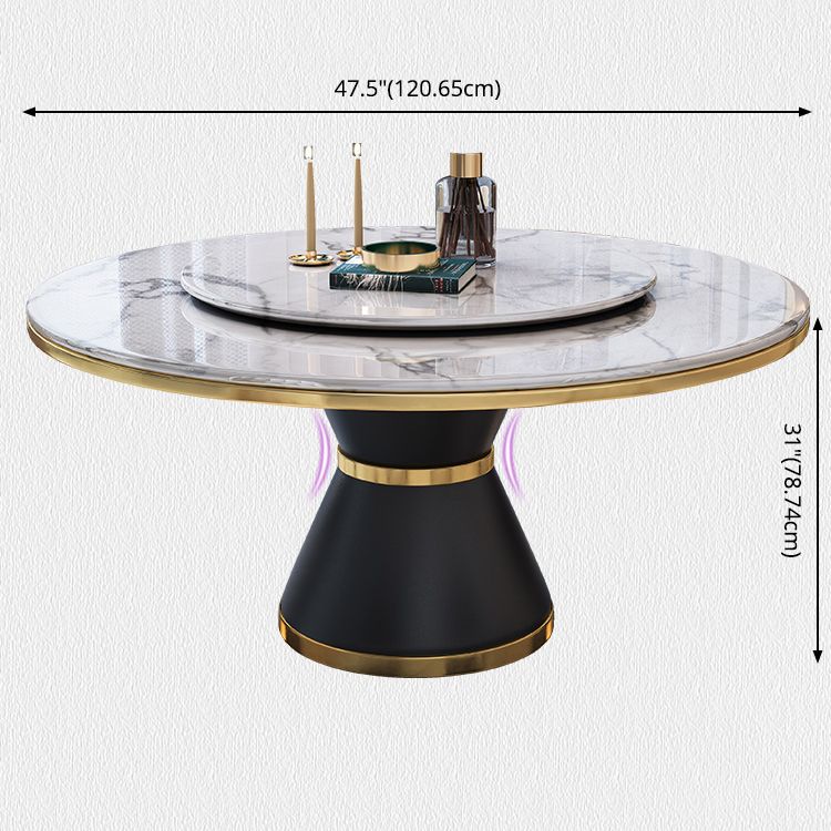 Contemporary Sintered Stone Top Dinette Set with Round Table Dining Room Set for Dining Room