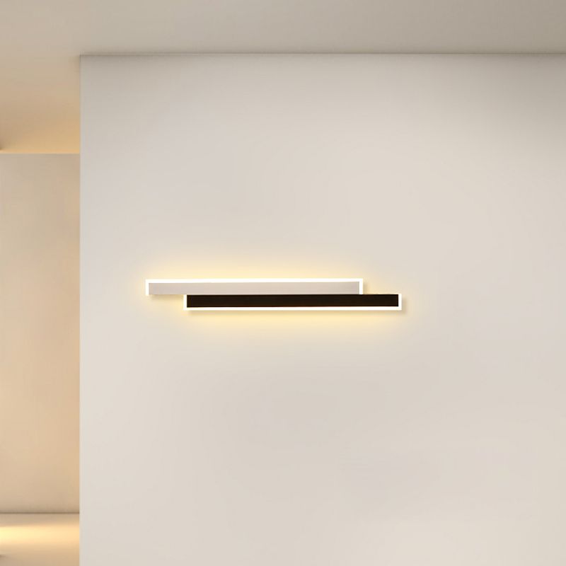 Contemporary Style Linear Wall Light Fixtures Metal 2 Lights Led Wall Mount Lamp