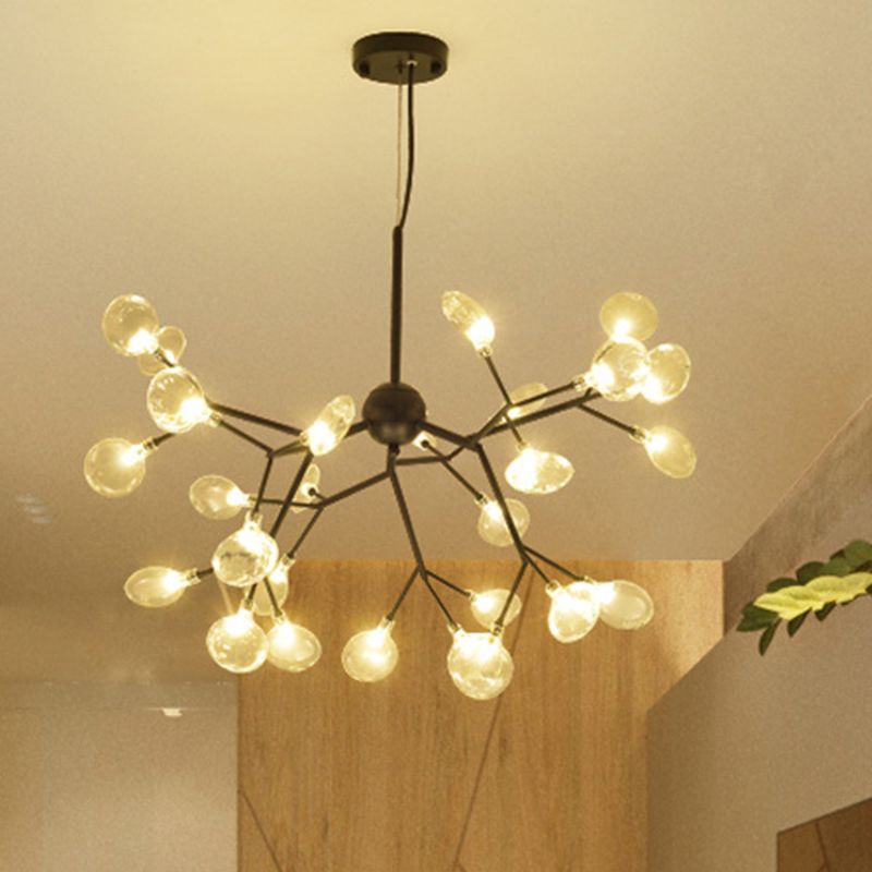 Lumo a ciondolo lampadario lucciola lucciola semplicistica semplicistica sala da pranzo in vetro a led lampada a ciondolo in nero