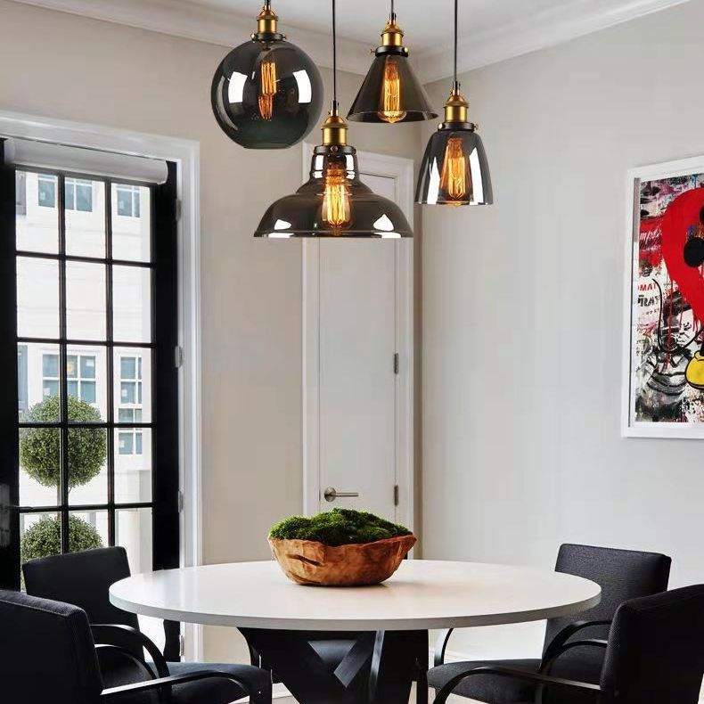 1 Light Hanging Pendant Lights Nordic Industrial Style Mirrored Glass Pendant Ceiling Lights