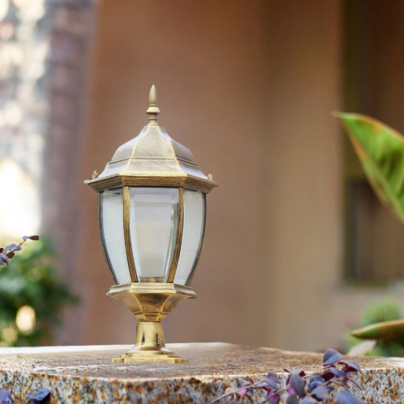 Bell Shaped Pathway Post Light Vintage Aluminum 1-Head Exterior Lighting Fixture