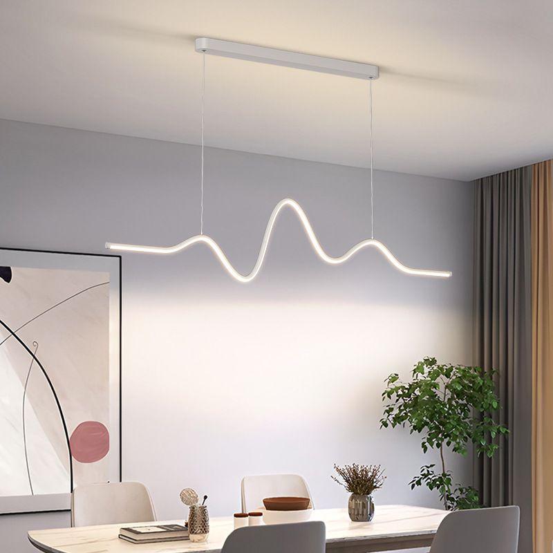 Modern Minimalist Acrylic Island Light Linear 1-Light Hanging Lamp for Dining Room