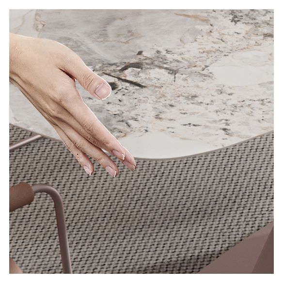 Dining Room Set Modern Sintered Stone Table with Pedestal Base Rectangle Dining Set for Restaurant