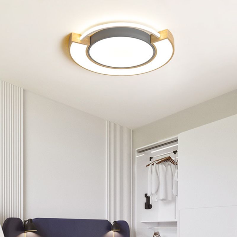 16,5 "/20,5" Dia Acrilico Round acryture Fixture Modernista LED Gris/Verde Luz De Descarga en Blanco/Luz cálida