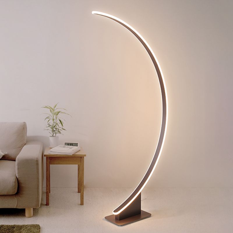 Luce da pavimento a forma lineare in metallo 1 Moderno luce montata sul pavimento leggero