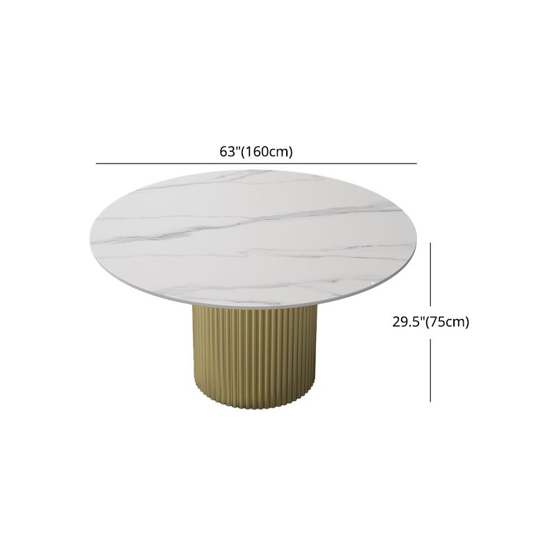 Glam 1/7 Pieces Dining Set Round Stone Dining Table for Dining Room