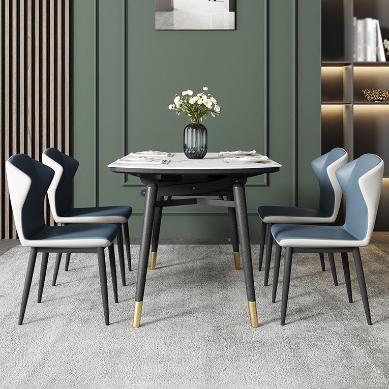 Kitchen Modern Sintered Stone Dining Table of Traditional Height with Collapsible Dining Room Sets