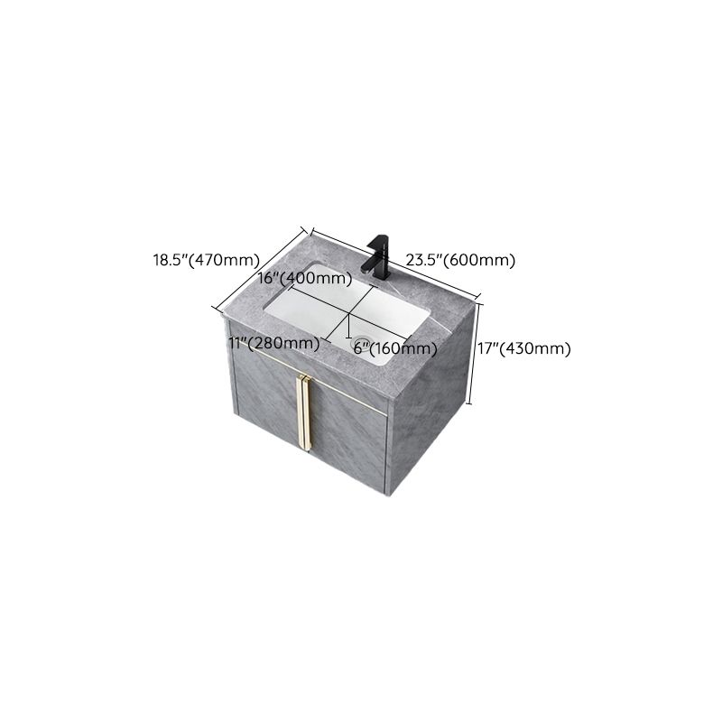 Contemporary Sink Vanity Mirror Cabinet Wall Mount Vanity Cabinet with Storage Shelving