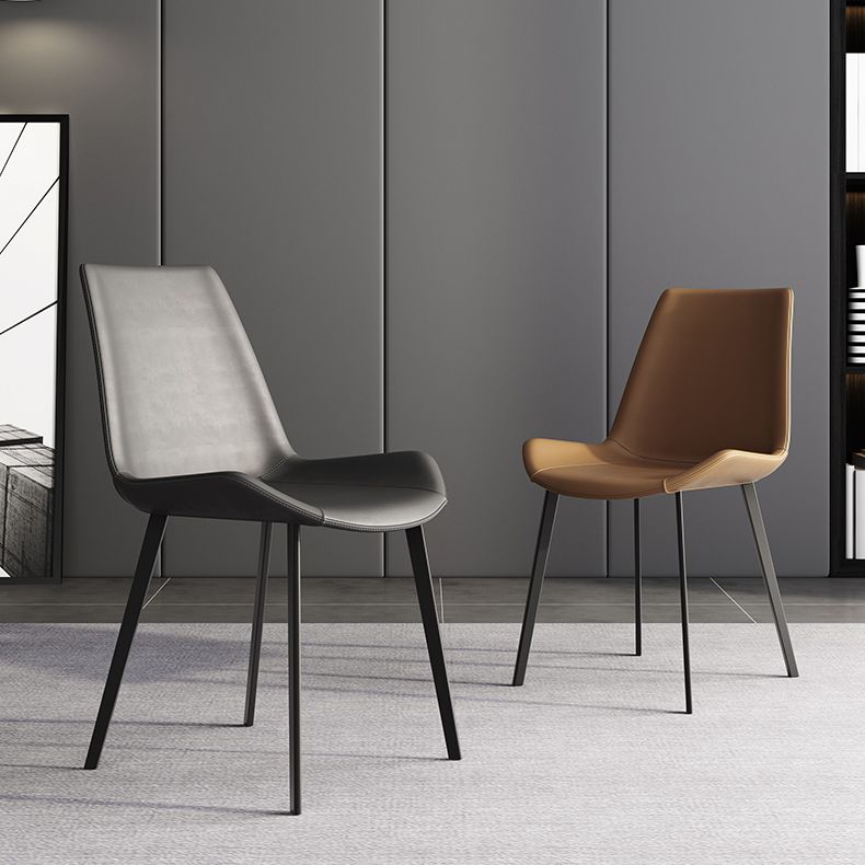 Modern Sintered Stone Gray Dining Table Set with Rectangle Table and Metal Base Formal Dining Set