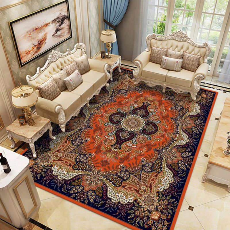 Bohemian Non-slip Carpet Polyester Area Carpet Stain Resistant Rug for Living Room