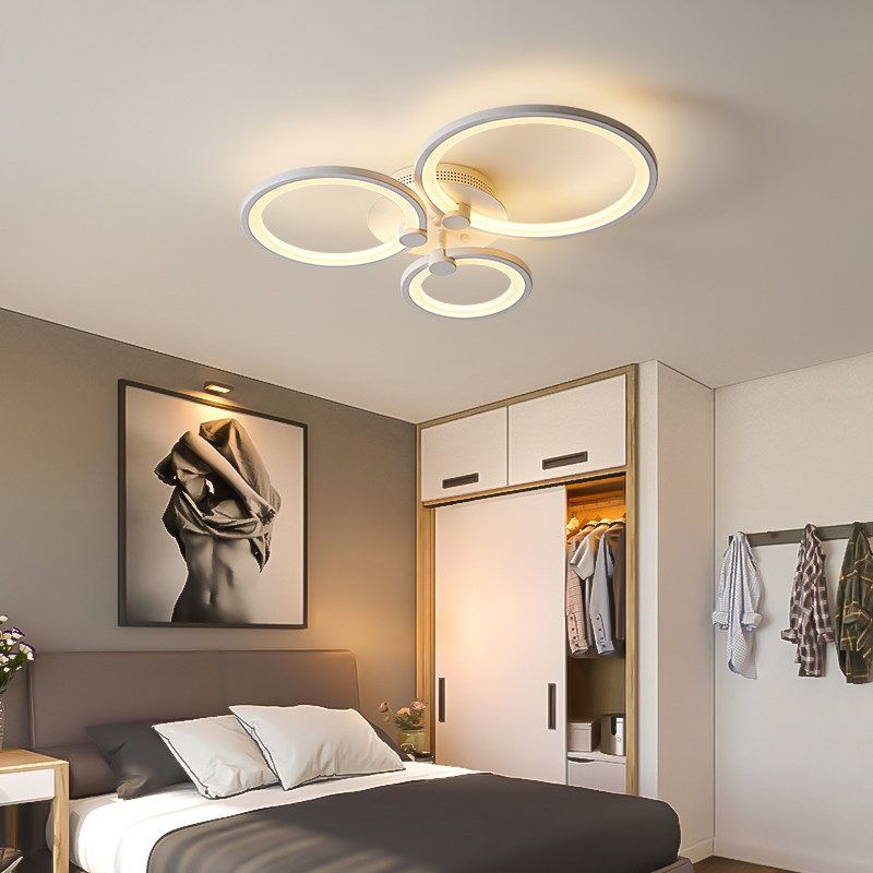Modern Circular Shade LED Indoor Ceiling Light with Acrylic Shade Semi Flush Mount