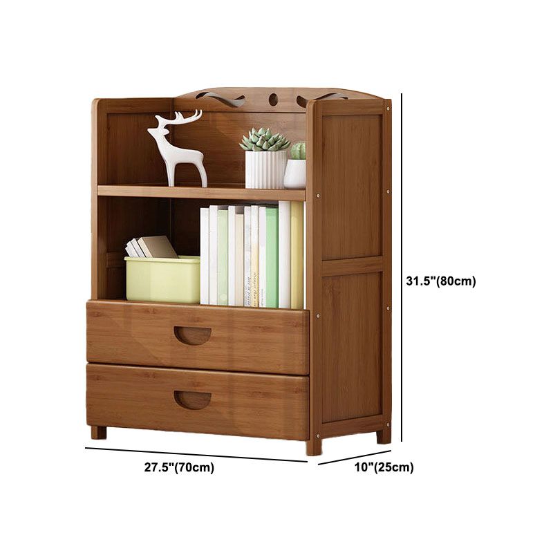 Contemporary Floor Closed Back Bookshelf Bamboo Home Shelf Bookcase