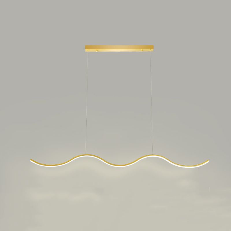 Metal Linear Shade Island Pendant Postmodern Style 1 Light Island Lighting for Living Room