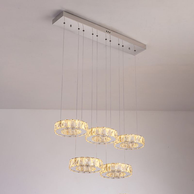 Contemporary Pendant Lights Circle Island Lighting Ideas Crystal for Kitchen Island
