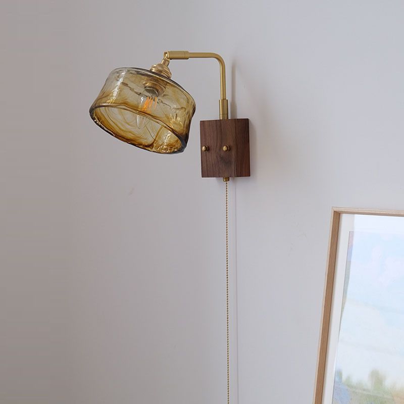 Contemporary Wall Sconce Armed Sconce Lighting with Glass for Bedroom