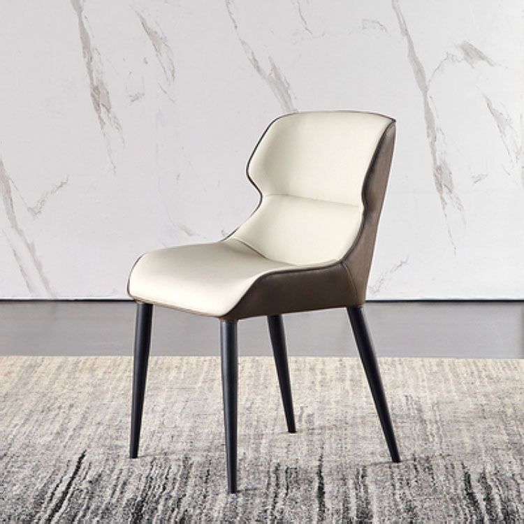 Leather Dining Chair Industrial Style Wingback Arm Dining Chair for Home