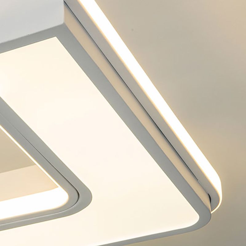 4 Lights Ceiling Fan Light Modern LED Ceiling Mount Lamp with Acrylic Shade for Bedroom