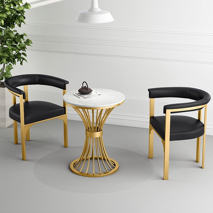 Sillas de comedor tapizadas de estilo escandinavo, sin brazos, con respaldo abierto (juego de 2)
