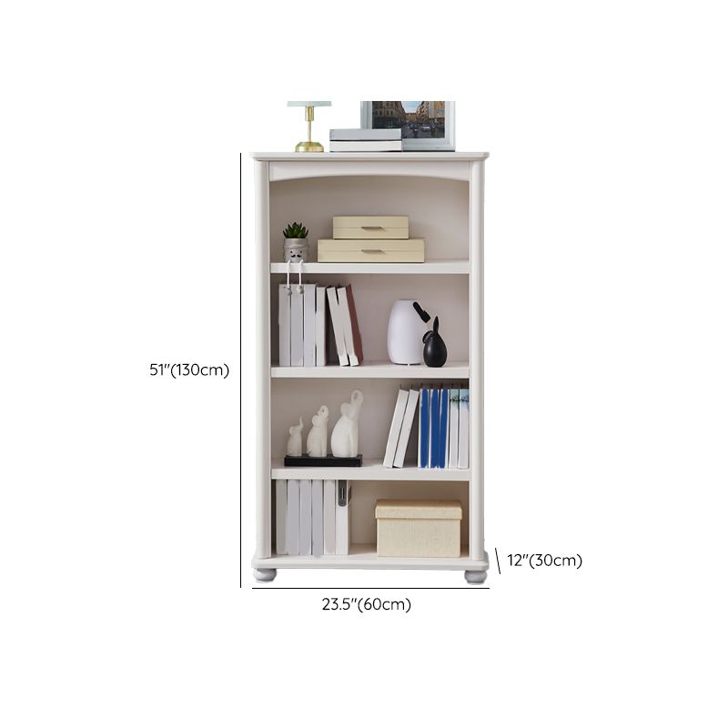 White Wooden Bookshelf Standard Shelves Included Closed Back Bookcase
