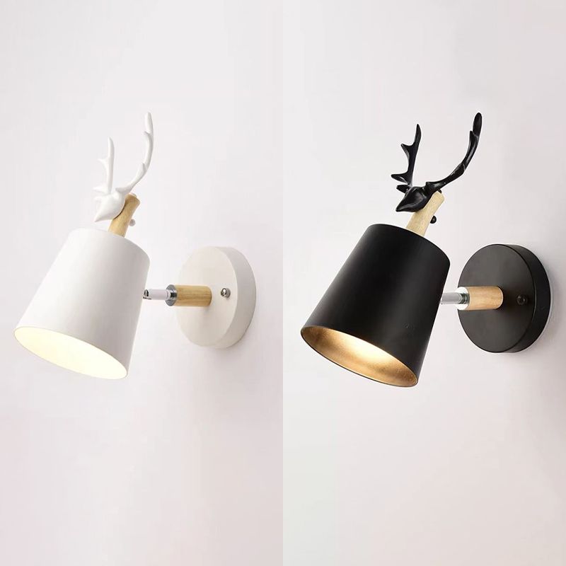 Illuminazione a parete cilindri in stile moderno metallo 1 lampada montata a parete per la testa