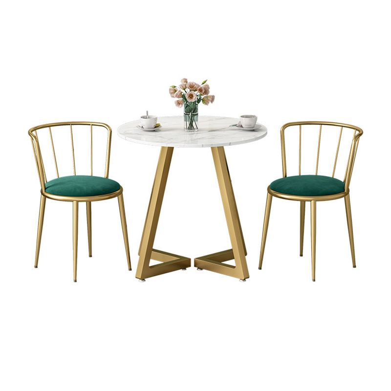 Glam Stone Dining Set Round 1/2/3/4/5 Pieces Dining Set for Home Use