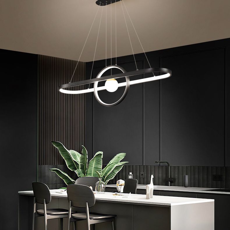 Contemporary Simplicity Ring Chandelier Pendant Light Acrylic Hanging Light Fixtures for Restaurant