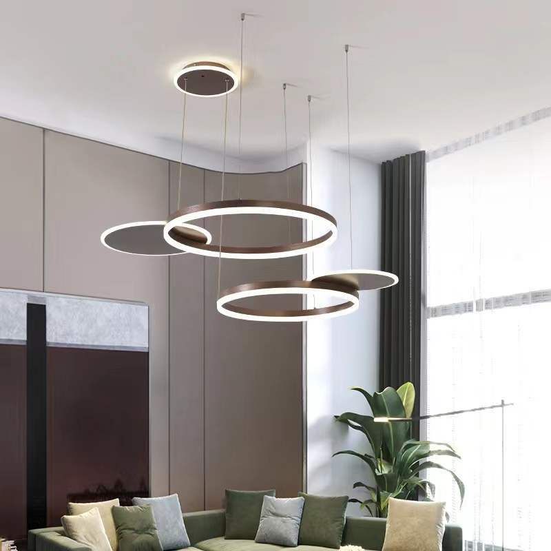 Modern Chandelier Light Fixtures 5-Light Hanging Pendant Lamps with White Acrylic Shade