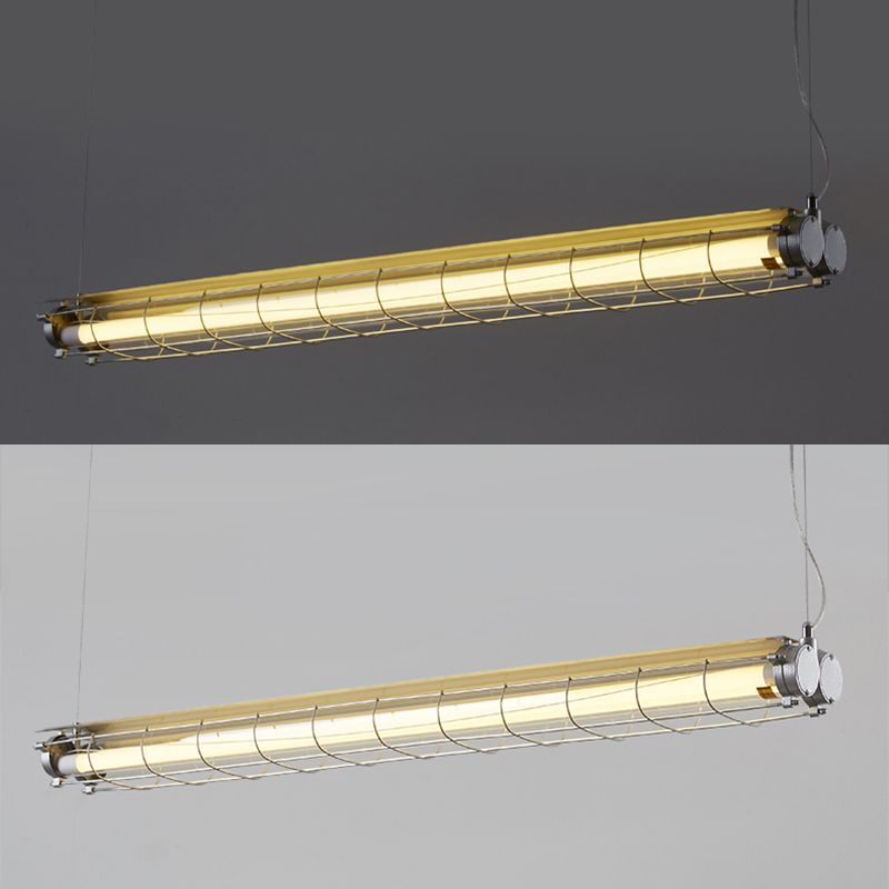 Industrial Style Iron Hanging Lamp Cylinder Shape Island Light for Dining Table