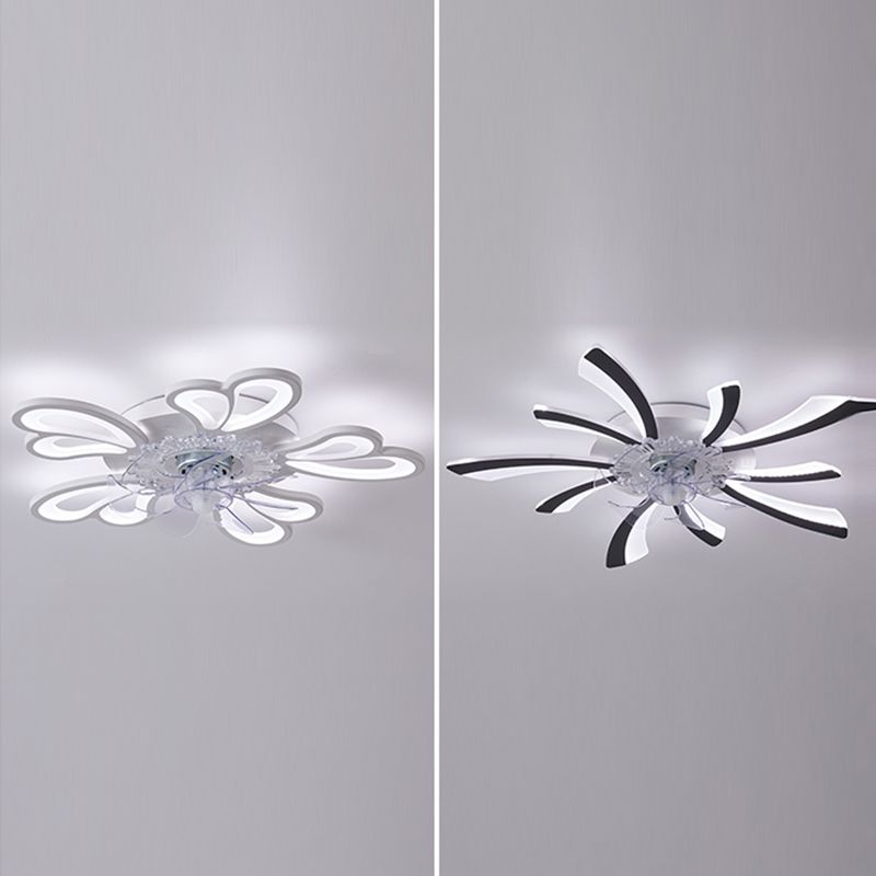 Nordic Metal Deckenventilator Leuchte Multi-Head-Flush-Halterung mit Plastiklüfterklinge