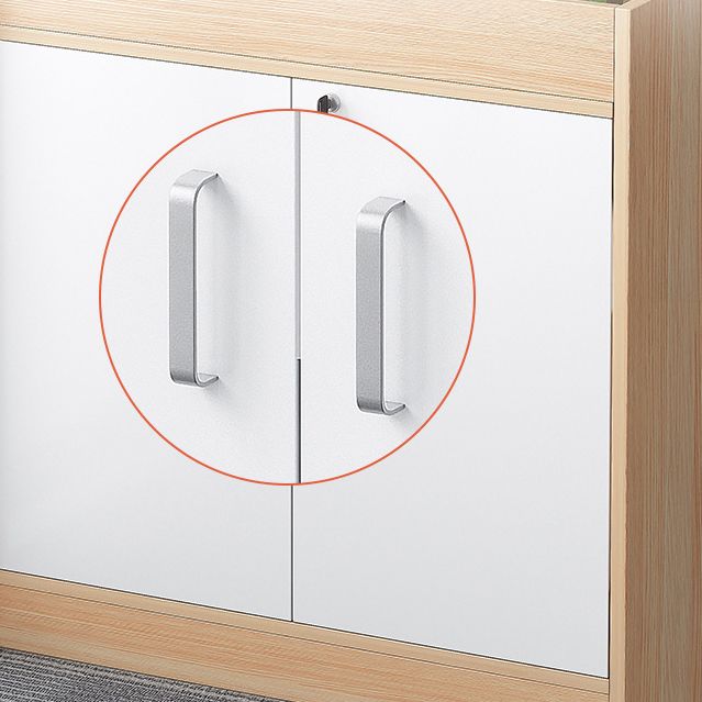 Wooden Bookcase with Doors Contemporary Bookshelf for Home Office