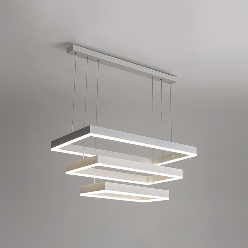 Moderne kroonluchters voor eetkamer Meerdere vierkanten Opgebroken verlichtingsarmaturen voor woonkamer