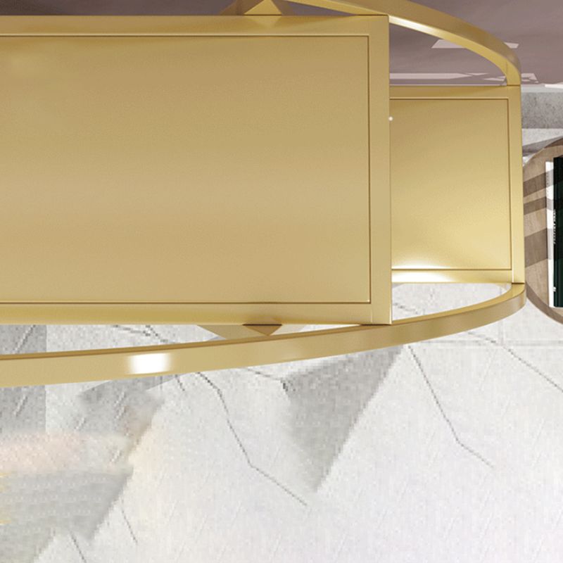 Glam 4 Shelves Bookcase Etagere Metal Open Back Bookshelf with Shelves