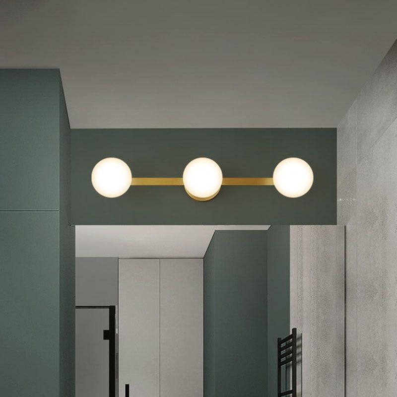 Glass Modo Vanity Lighting Postmodern Gold Finish Wall Mount Lamp for Bathroom