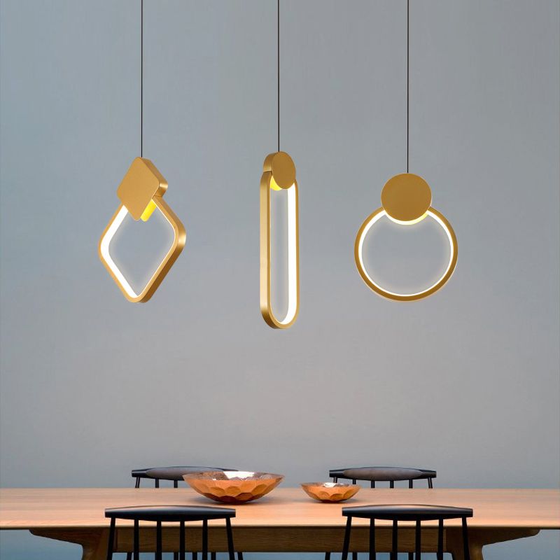 Modern Simplicity LED Indoor Hanging Lamp Aluminium Linear Pendant Light with Silicone Shade