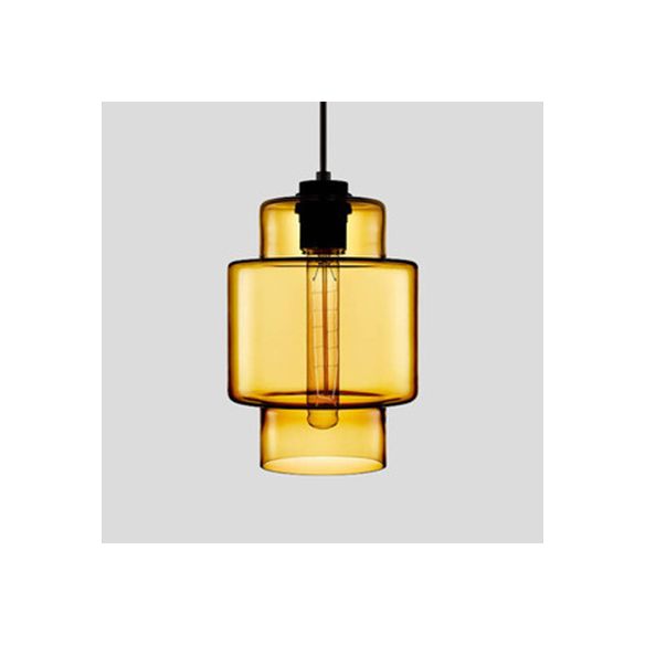 Lampe suspendue cylindrique Verre de simplicité 1 rose clair / jaune / bleu plafond plafond