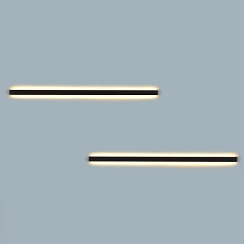 Luz de luz lineal de estilo contemporáneo de estilo lineal de metal 1 luces de pared de luz en negro